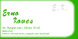 erno koves business card