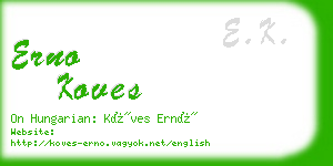 erno koves business card